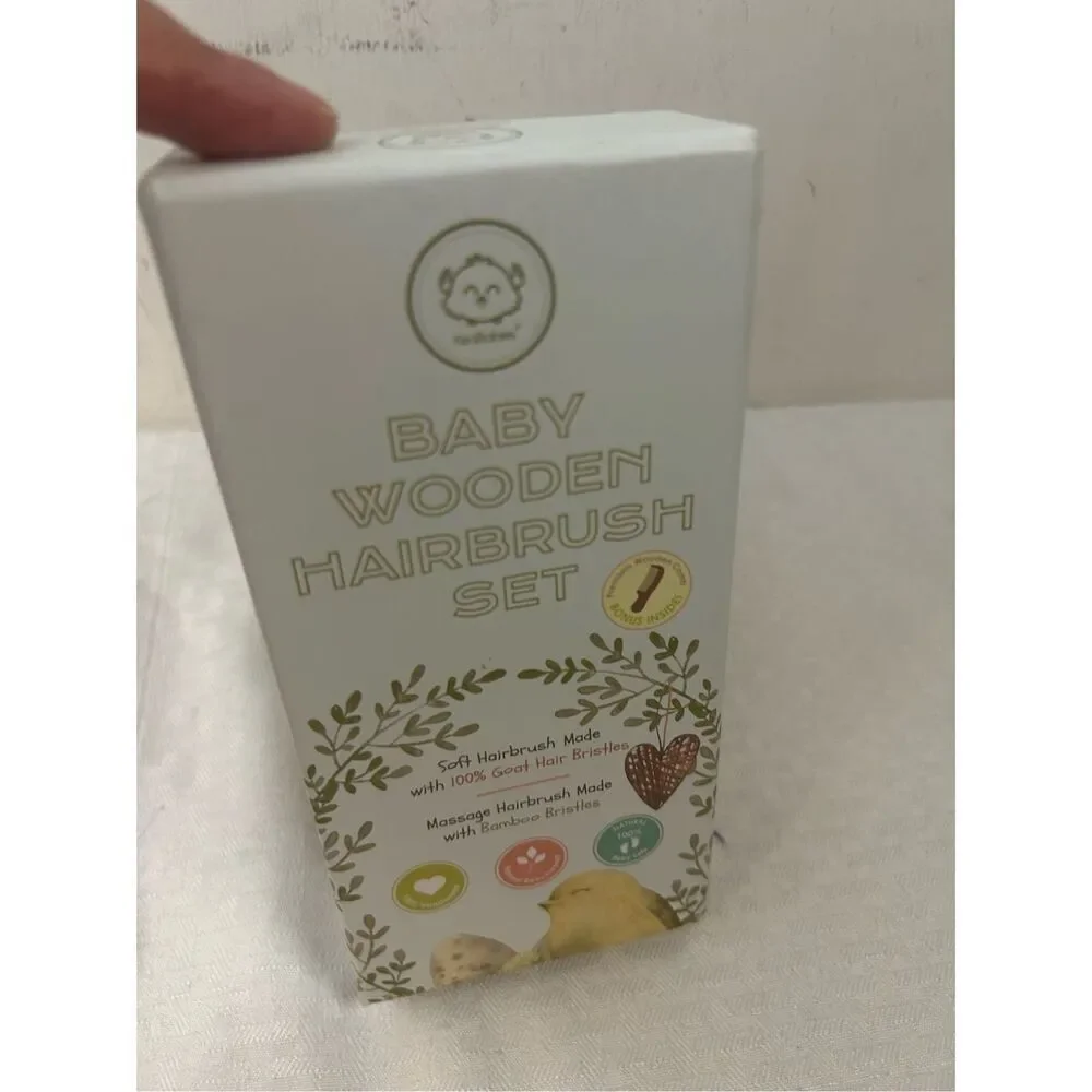 Keababies infant wooden brush set